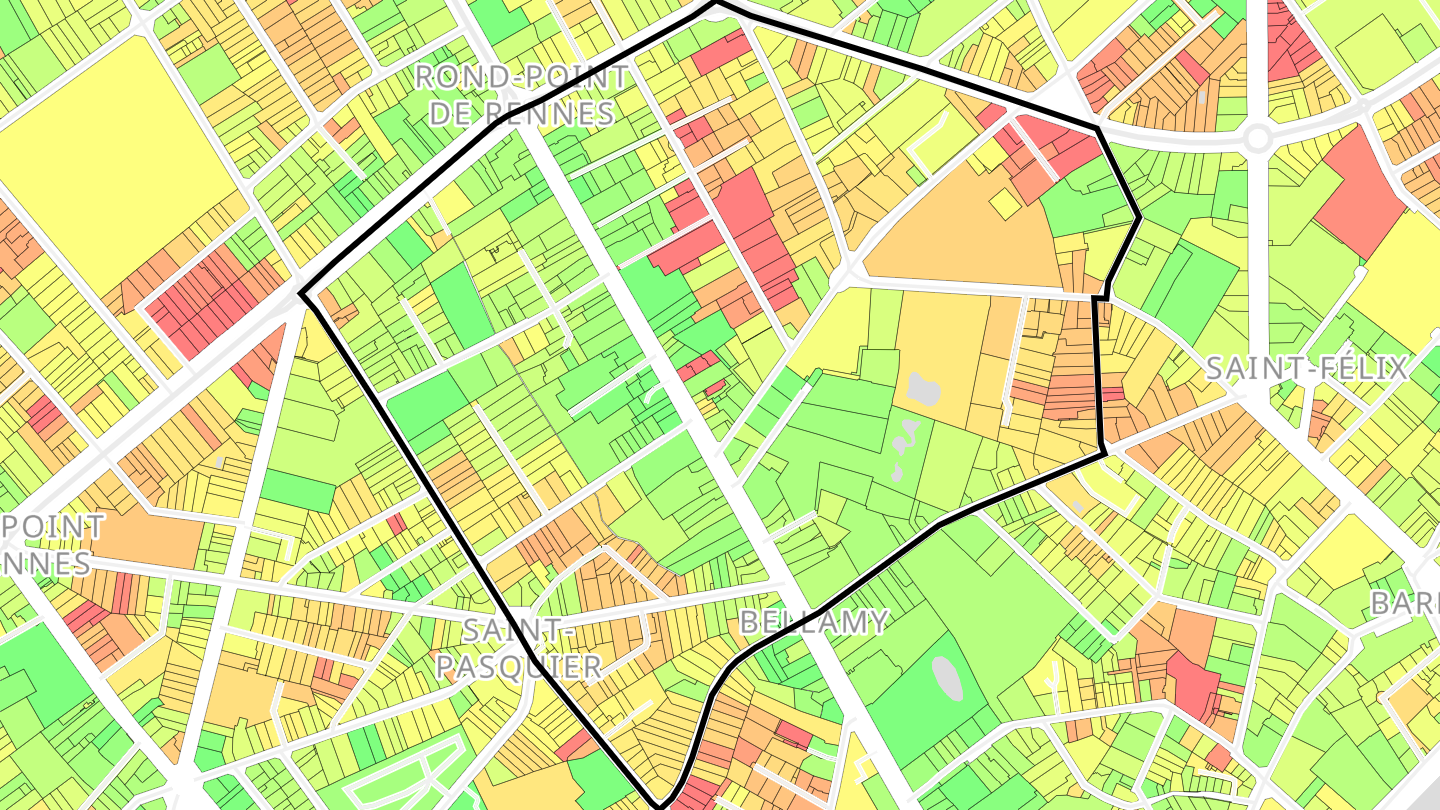 Carte des prix de l'immobilier Rennes - Bellamy