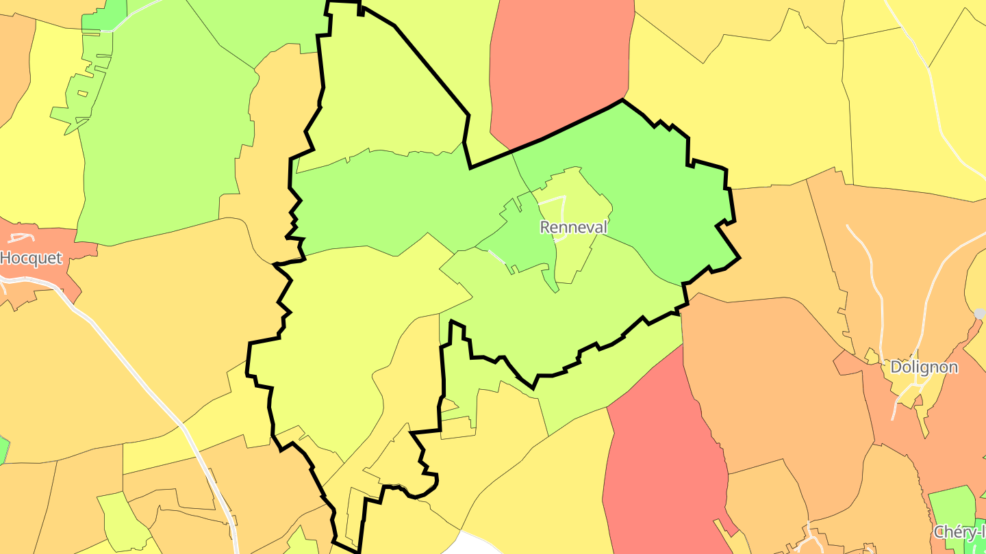 Carte des prix de l'immobilier Renneval