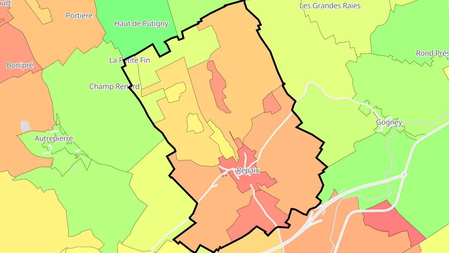 Carte des prix de l'immobilier Repaix