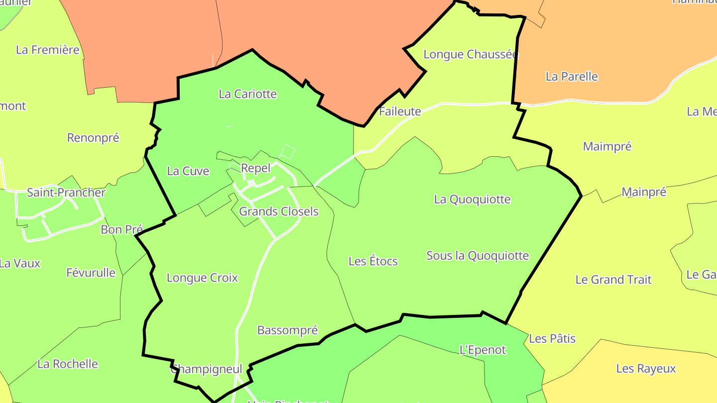 Carte des prix de l'immobilier Repel