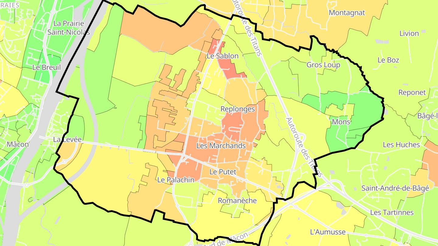 Carte des prix de l'immobilier Replonges