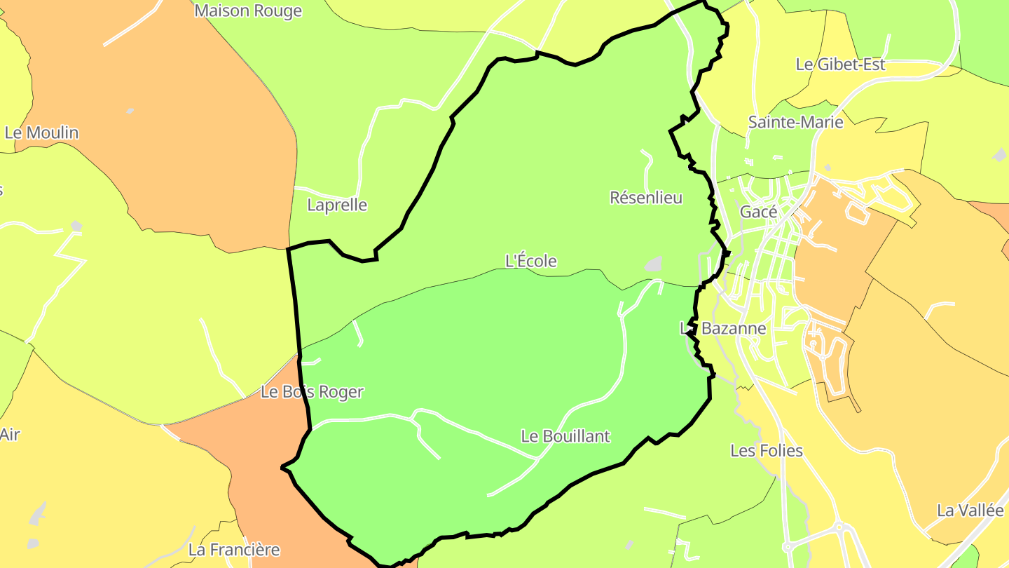Carte des prix de l'immobilier Résenlieu