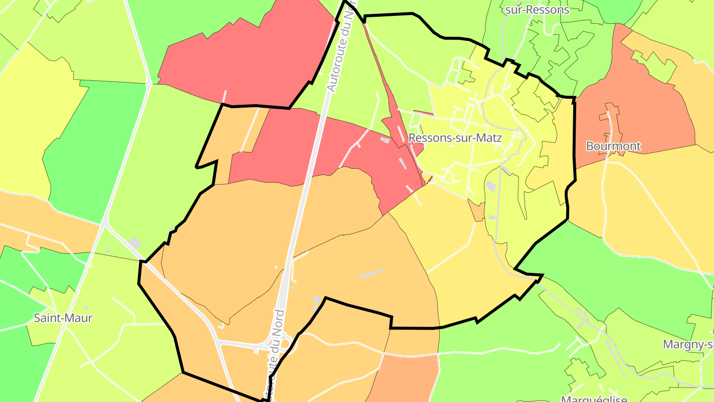Carte des prix de l'immobilier Ressons-sur-Matz