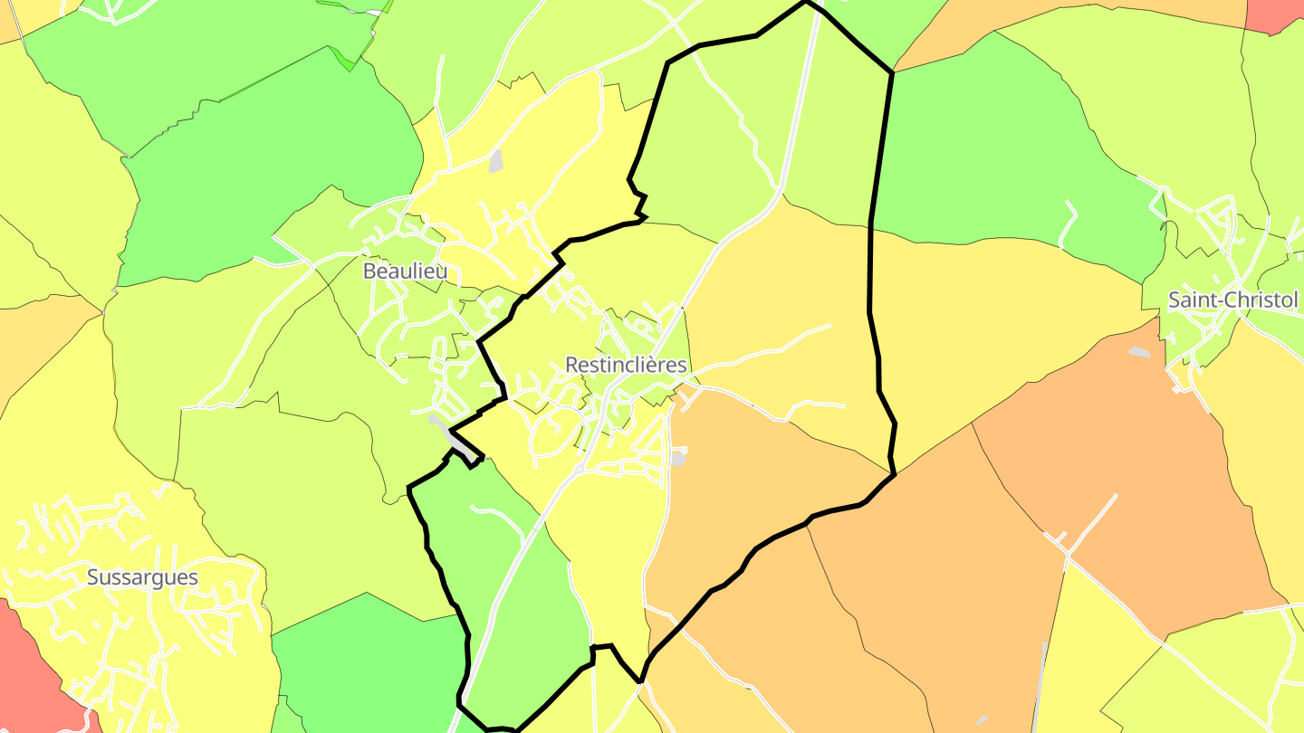 Carte des prix de l'immobilier Restinclières
