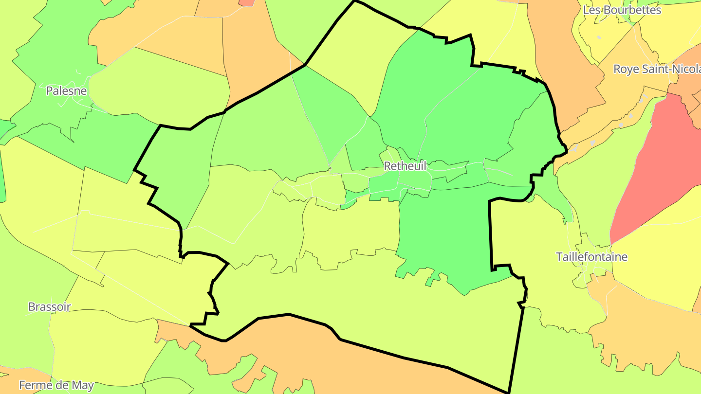 Carte des prix de l'immobilier Retheuil