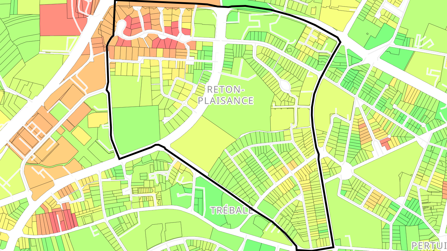 Carte des prix de l'immobilier Reton-Plaisance