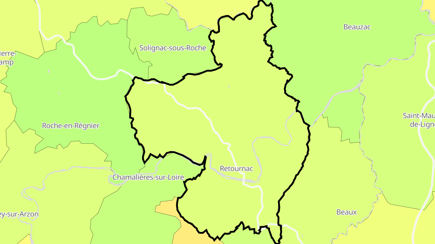 Carte des prix de l'immobilier Retournac