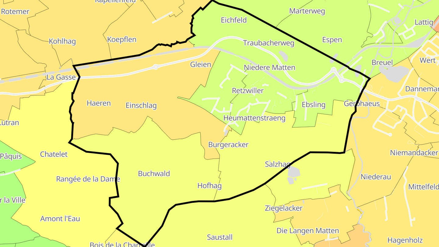 Carte des prix de l'immobilier Retzwiller