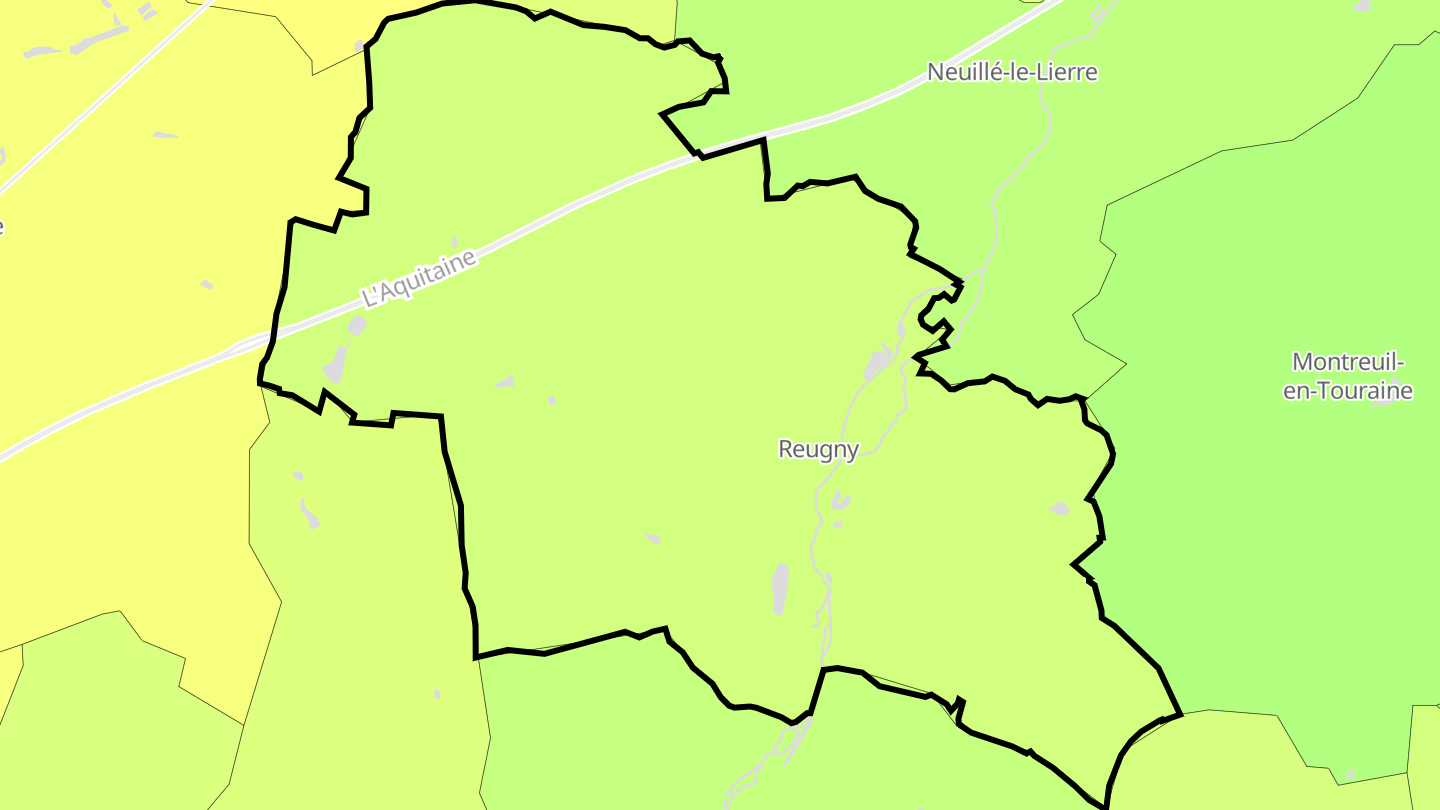 Carte des prix de l'immobilier Reugny