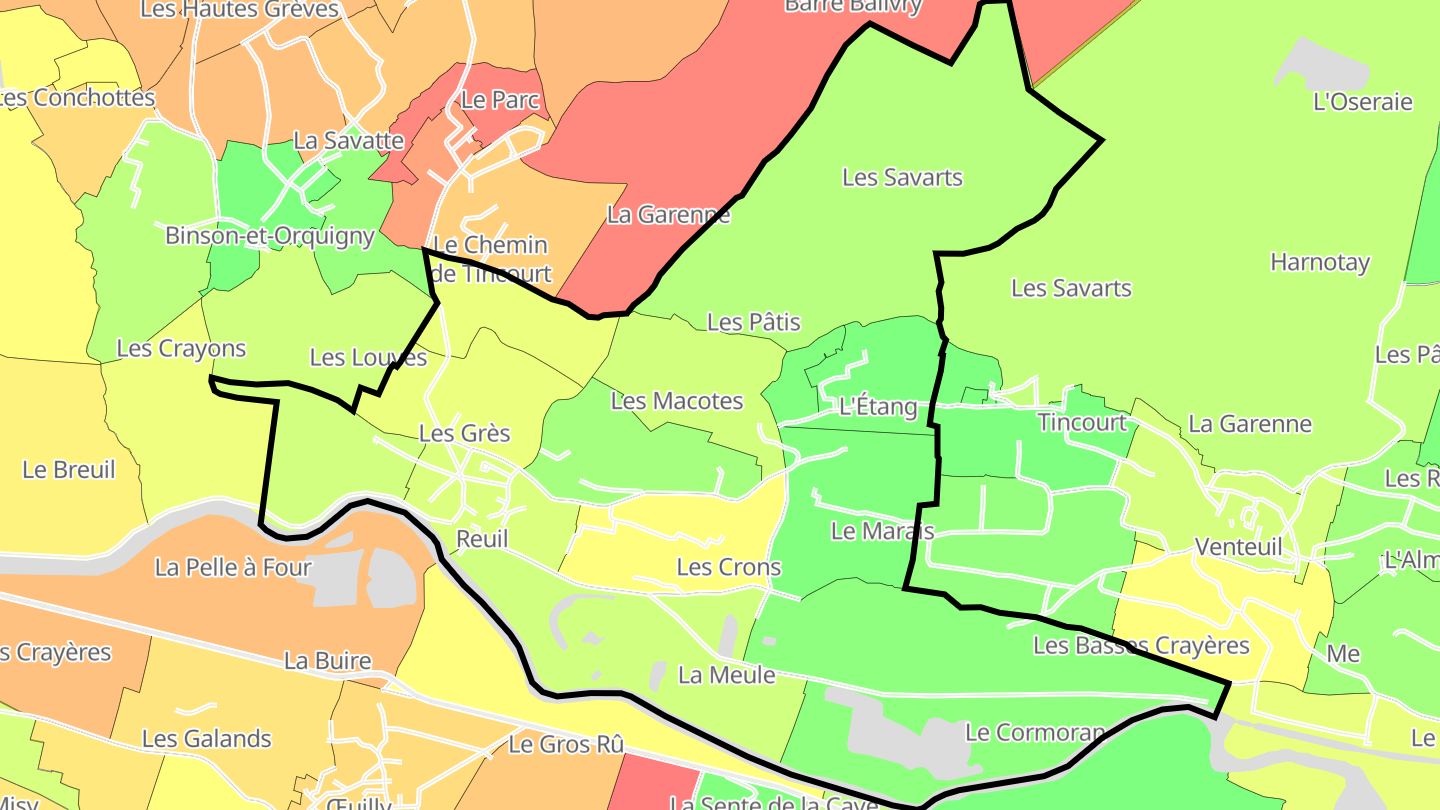 Carte des prix de l'immobilier Reuil
