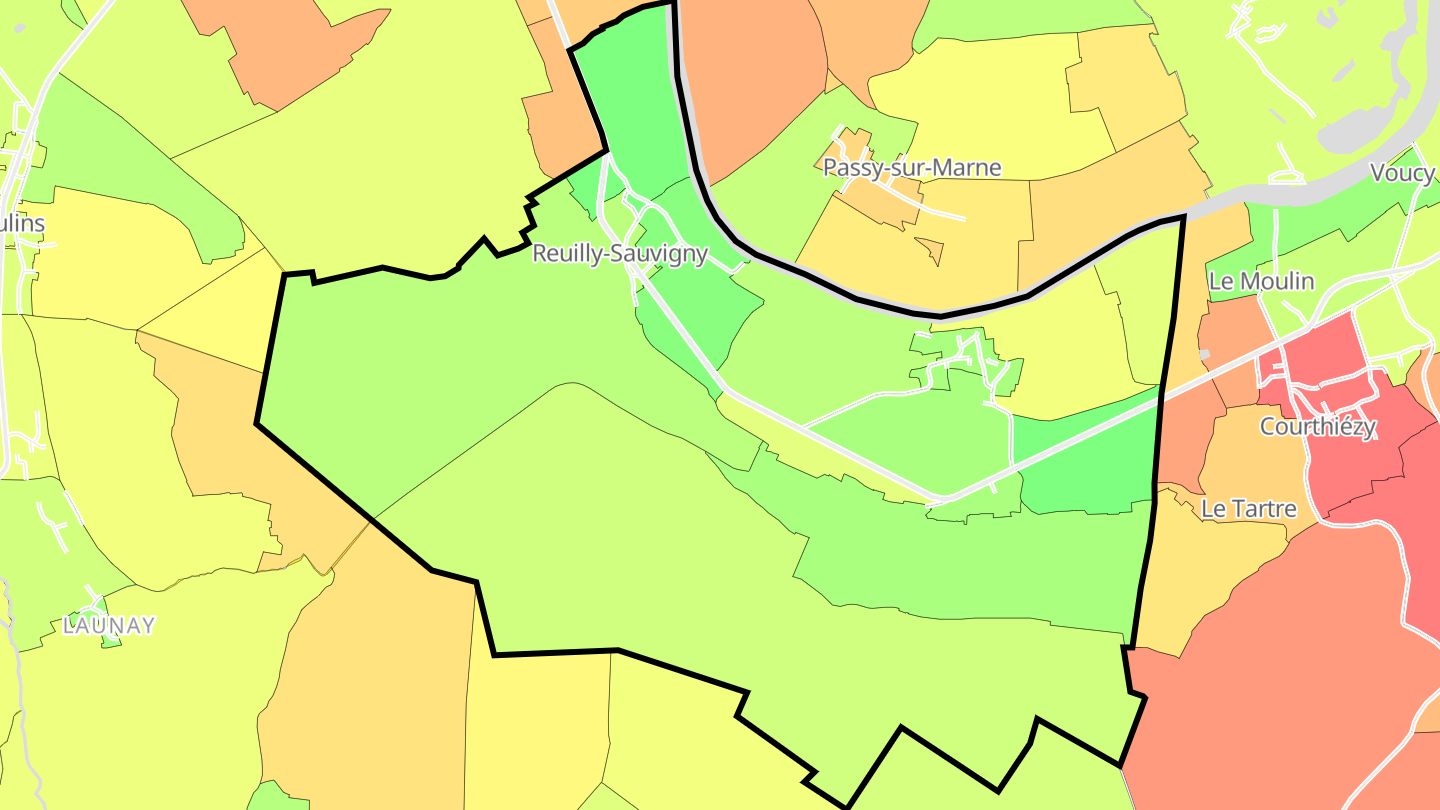 Carte des prix de l'immobilier Reuilly-Sauvigny