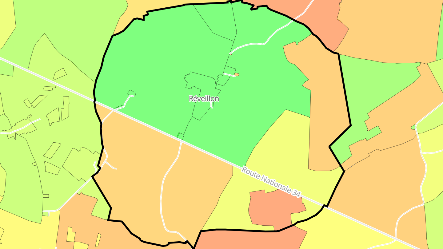 Carte des prix de l'immobilier Réveillon
