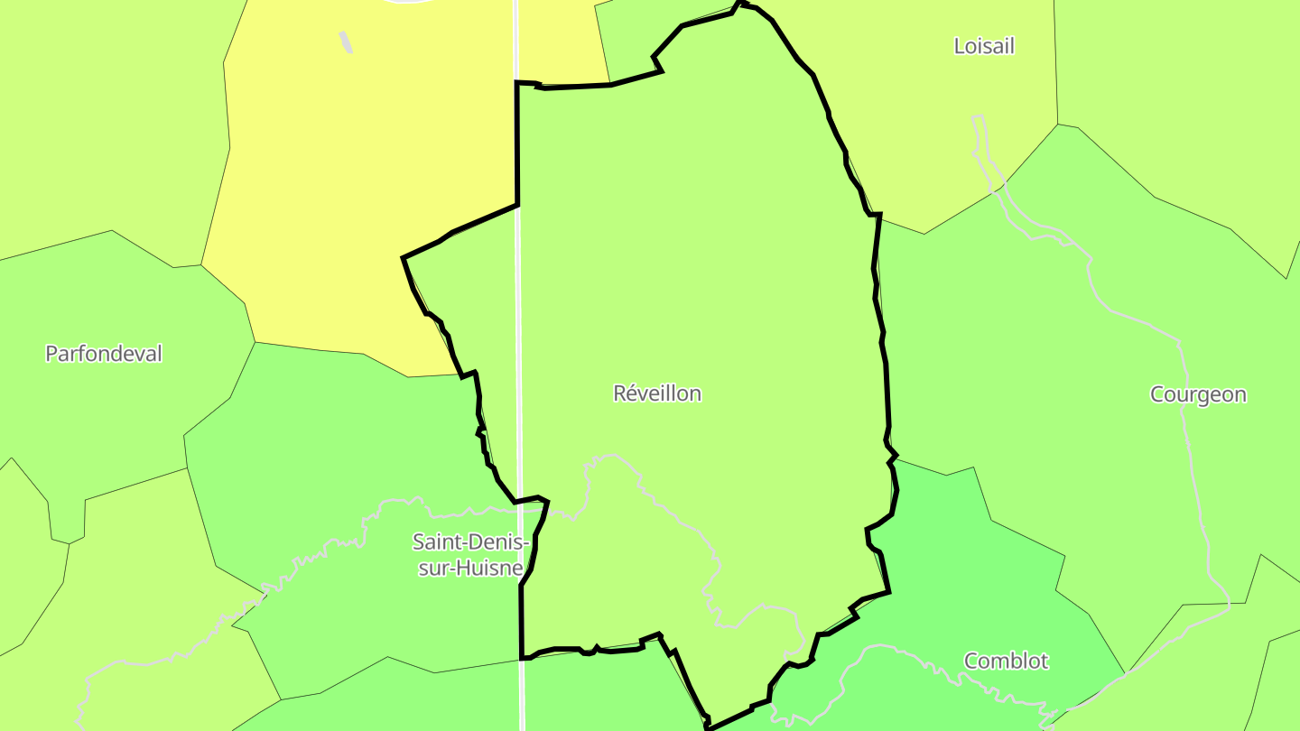 Carte des prix de l'immobilier Réveillon