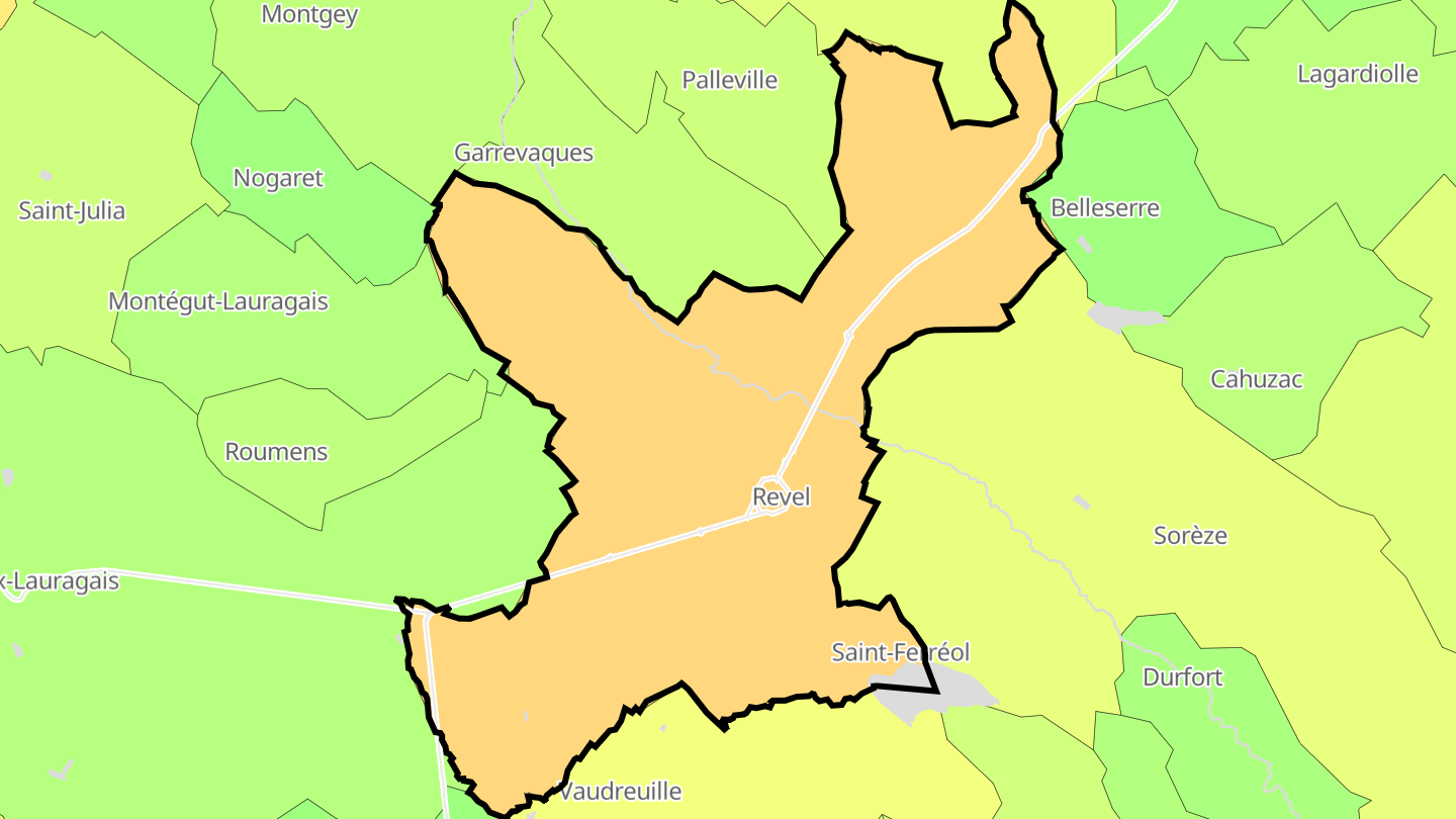 Carte des prix de l'immobilier Revel