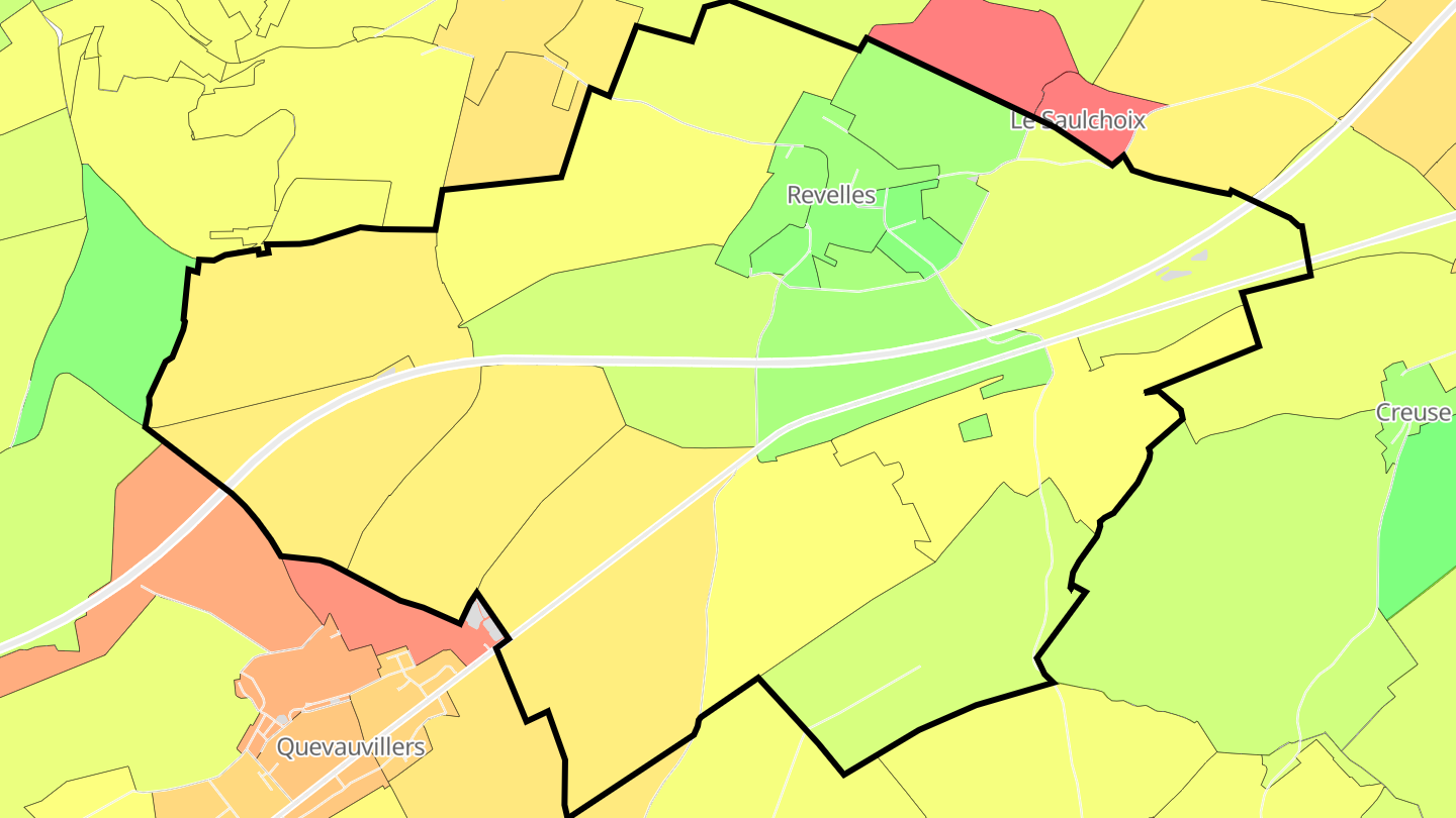 Carte des prix de l'immobilier Revelles