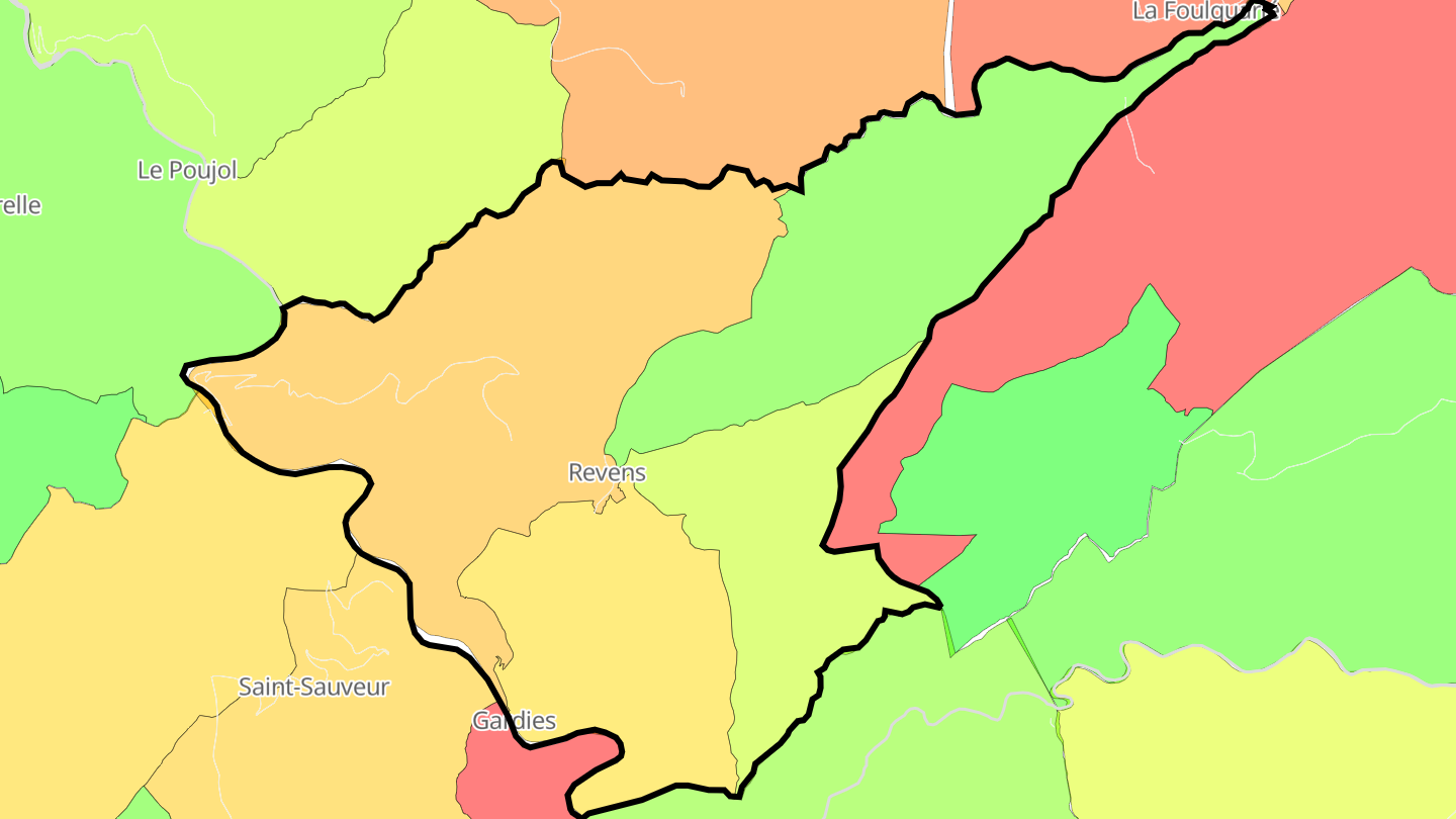 Carte des prix de l'immobilier Revens