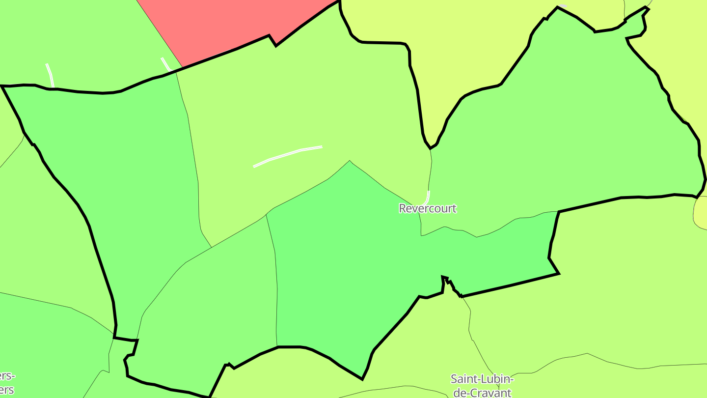 Carte des prix de l'immobilier Revercourt