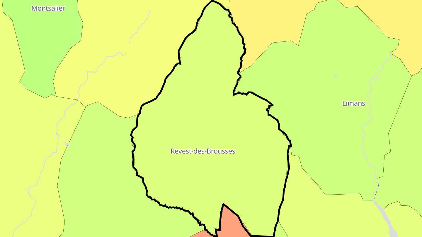 Carte des prix de l'immobilier Revest-des-Brousses