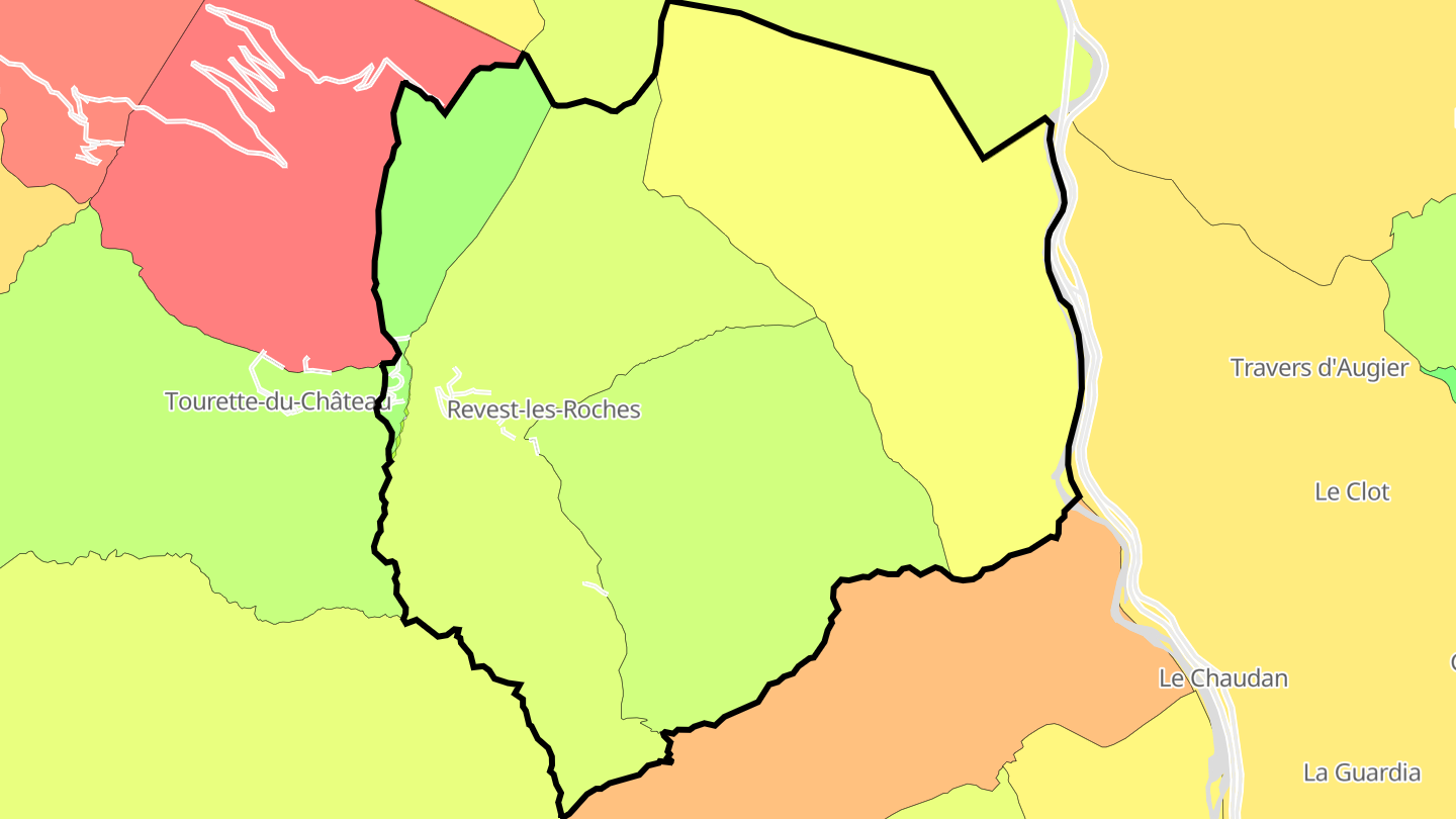 Carte des prix de l'immobilier Revest-les-Roches