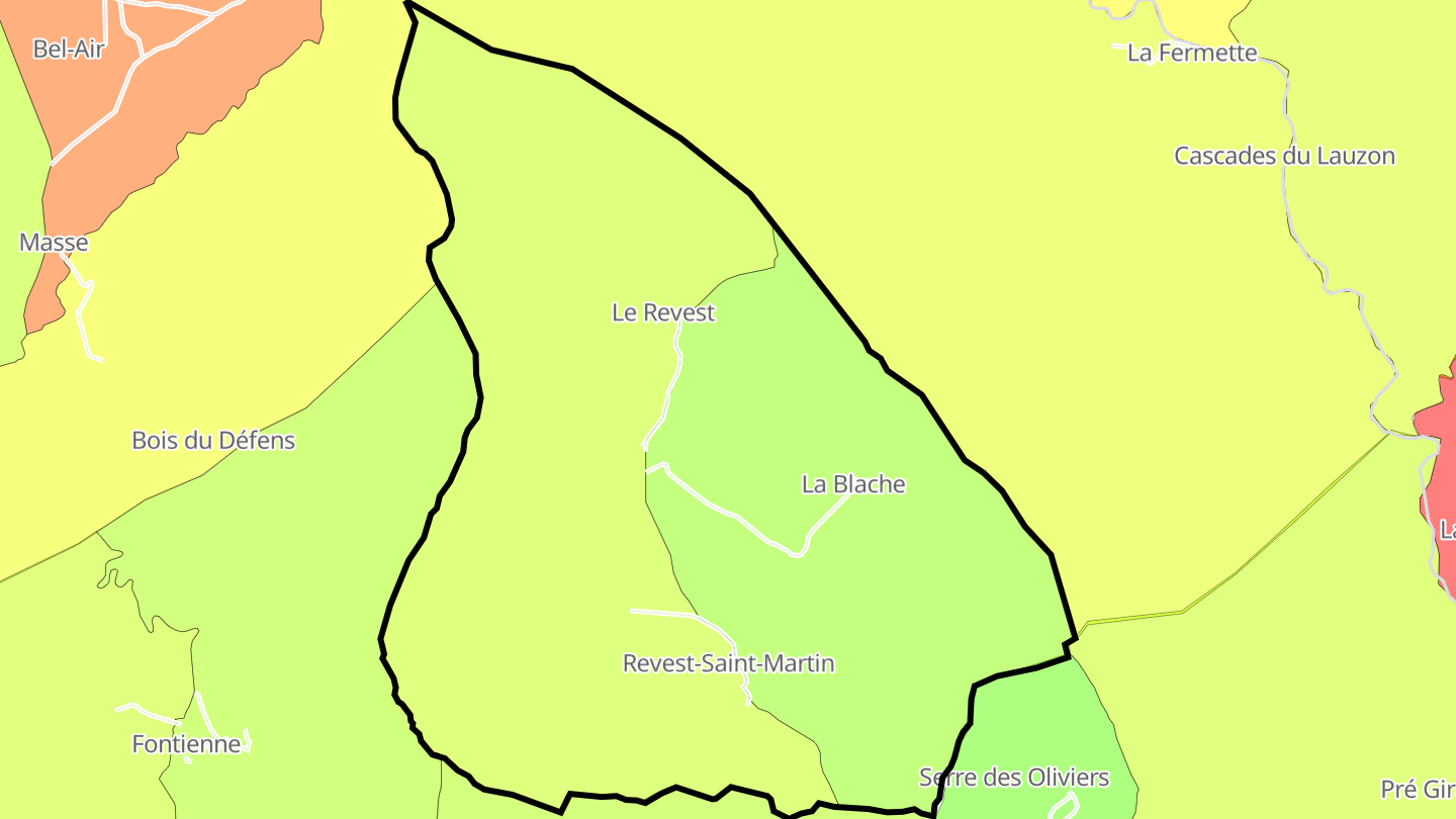 Carte des prix de l'immobilier Revest-Saint-Martin