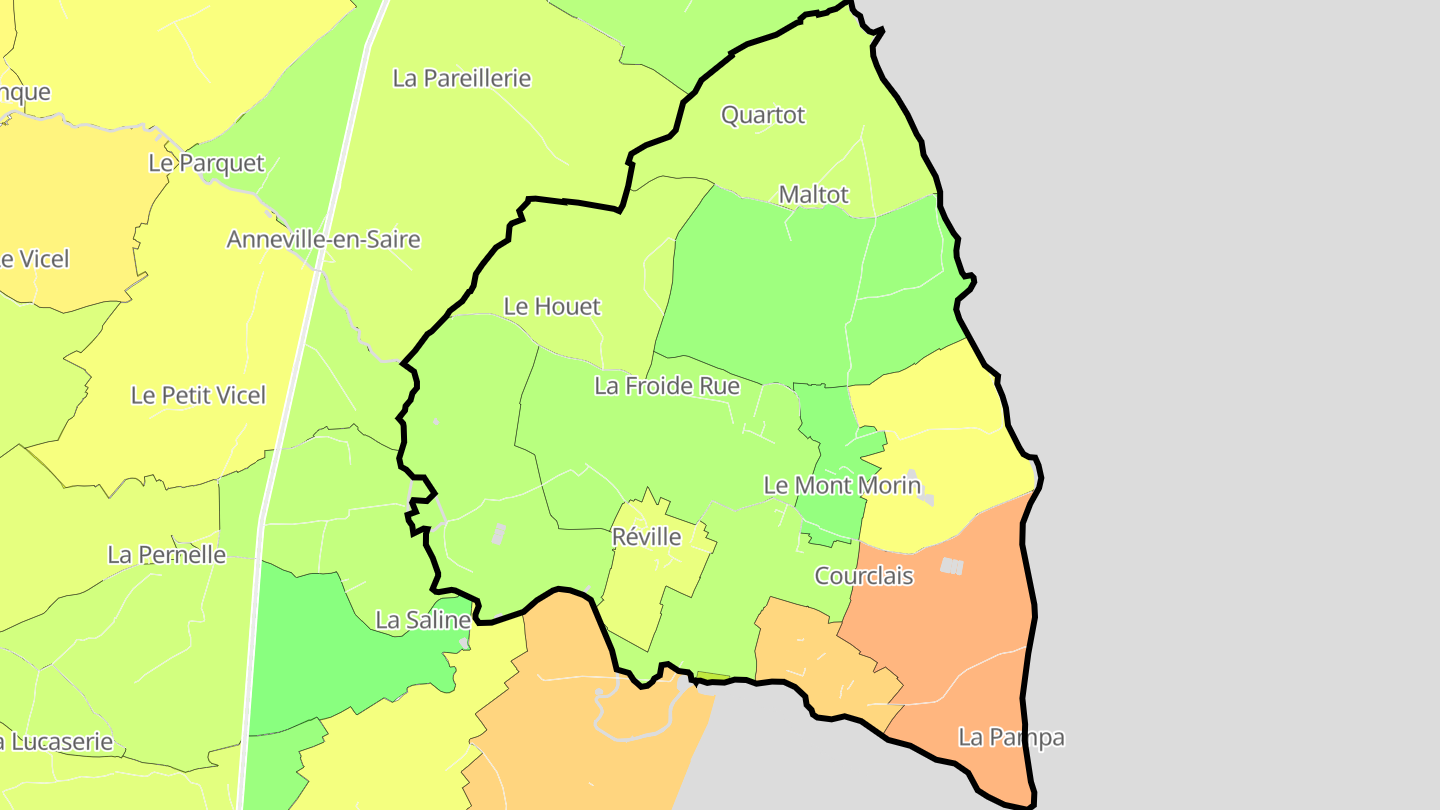 Carte des prix de l'immobilier Réville