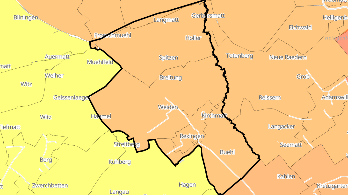 Carte des prix de l'immobilier Rexingen