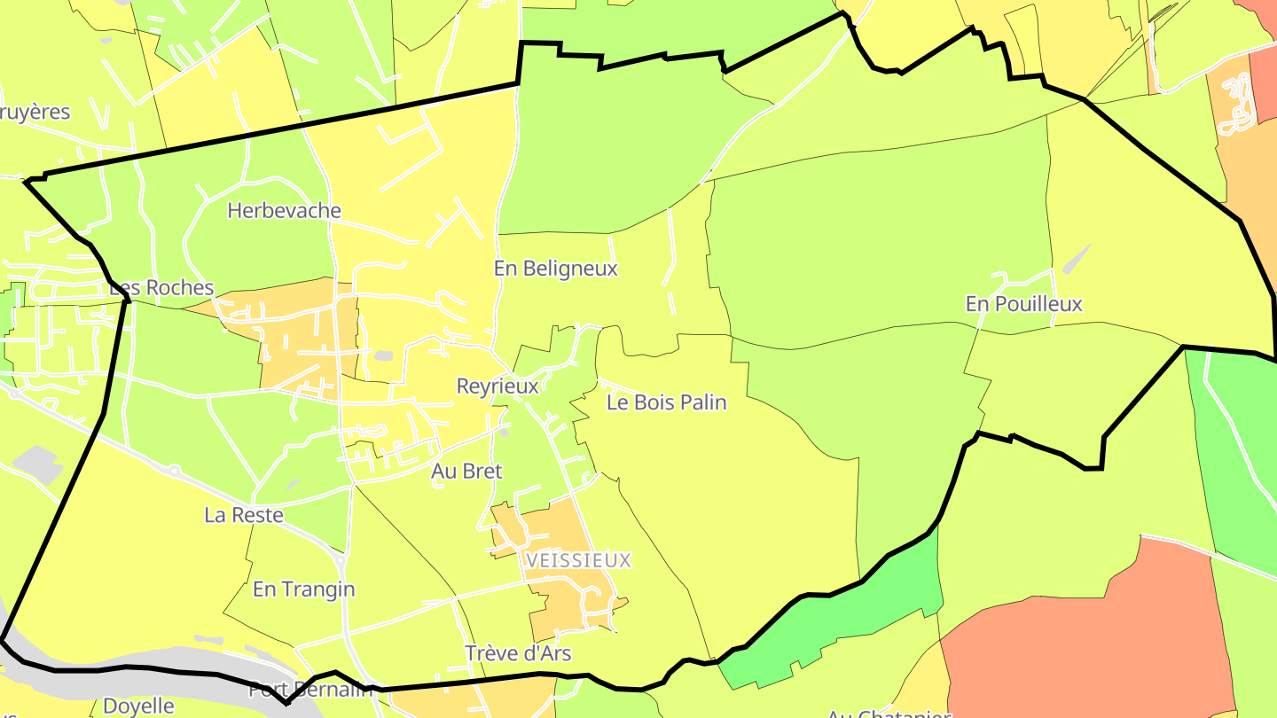 Carte des prix de l'immobilier Reyrieux