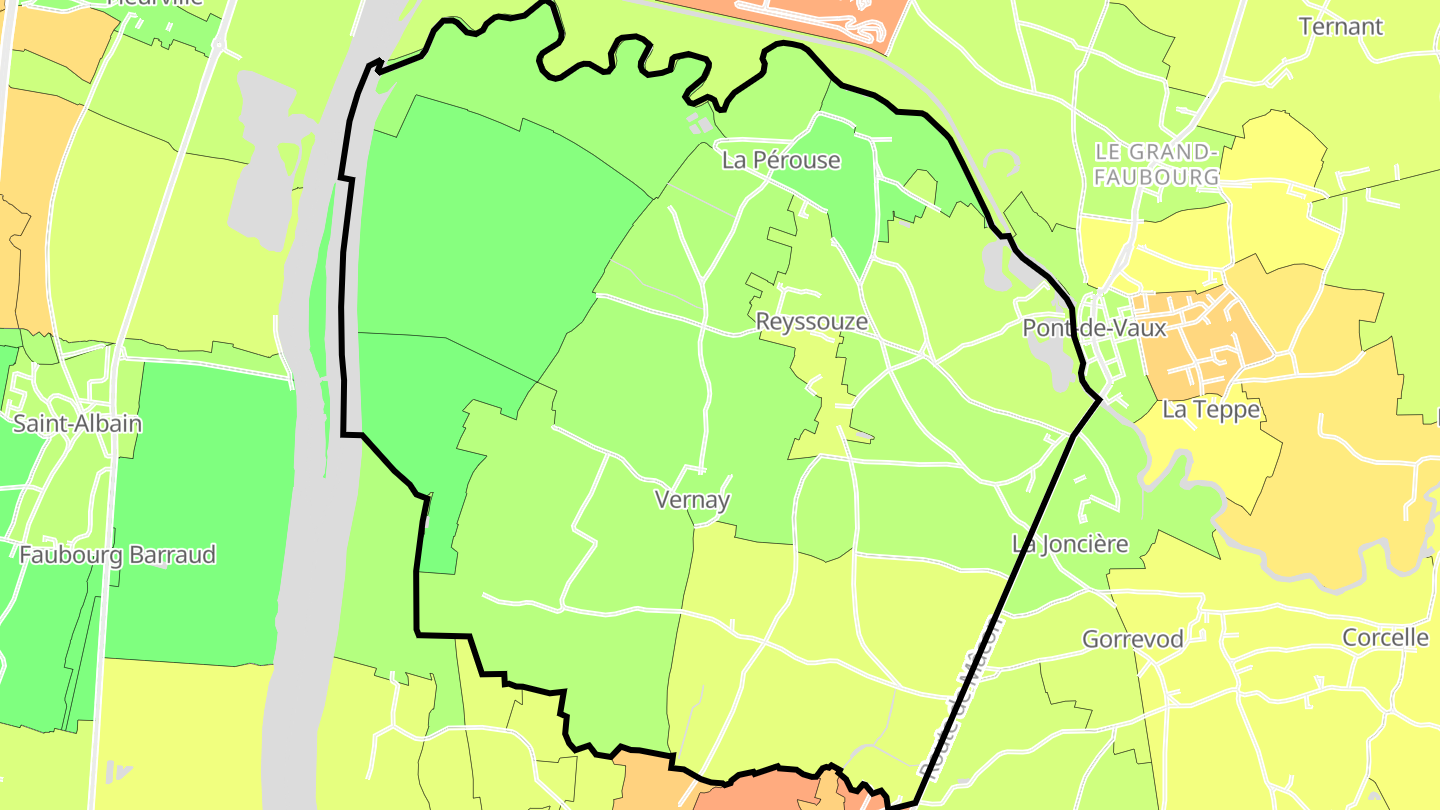 Carte des prix de l'immobilier Reyssouze