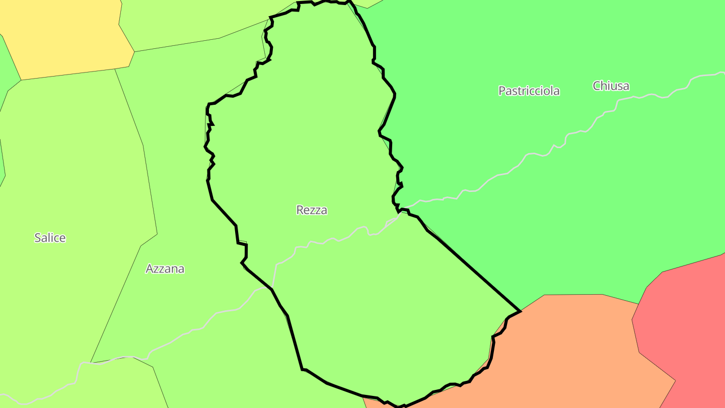 Carte des prix de l'immobilier Rezza