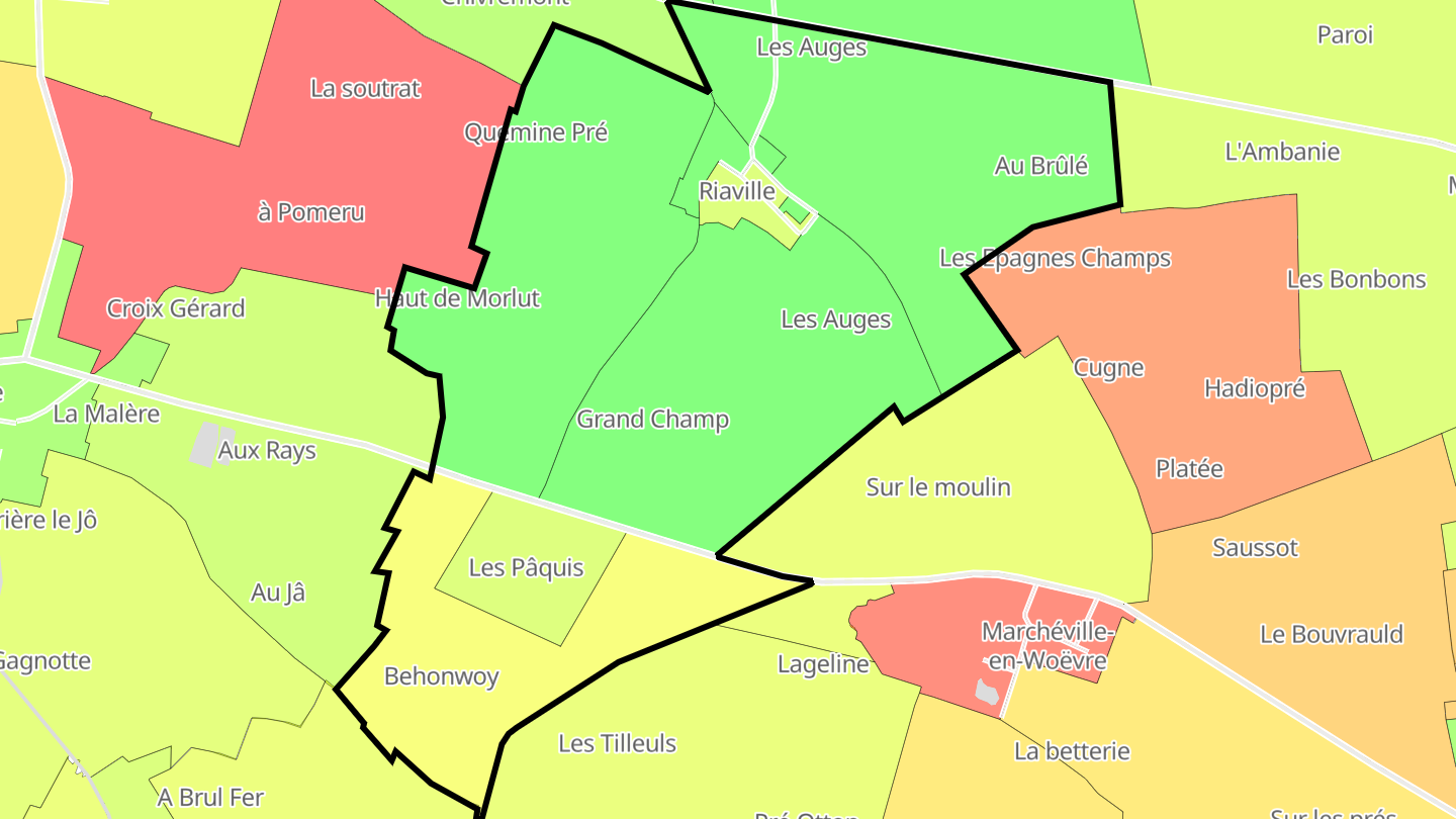 Carte des prix de l'immobilier Riaville