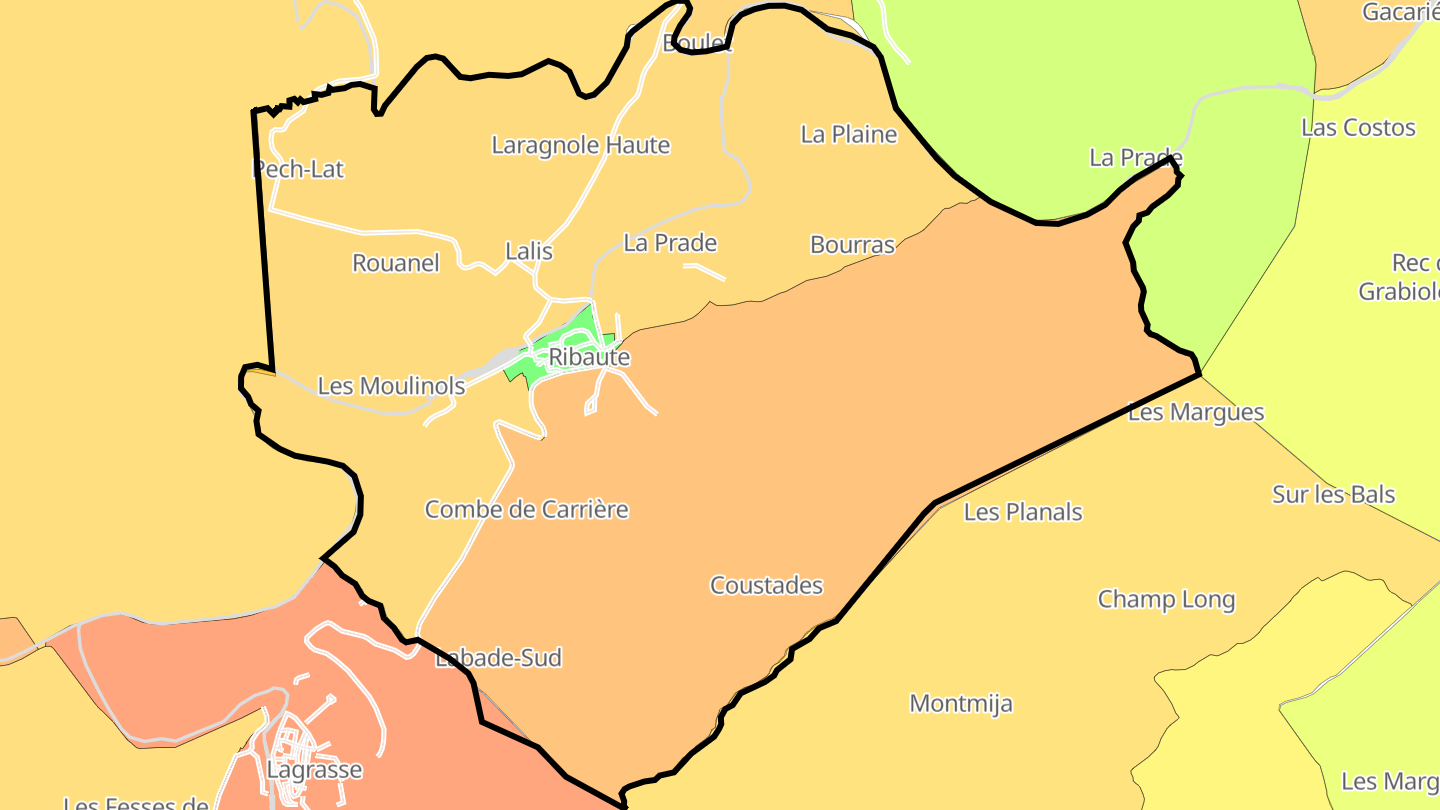 Carte des prix de l'immobilier Ribaute