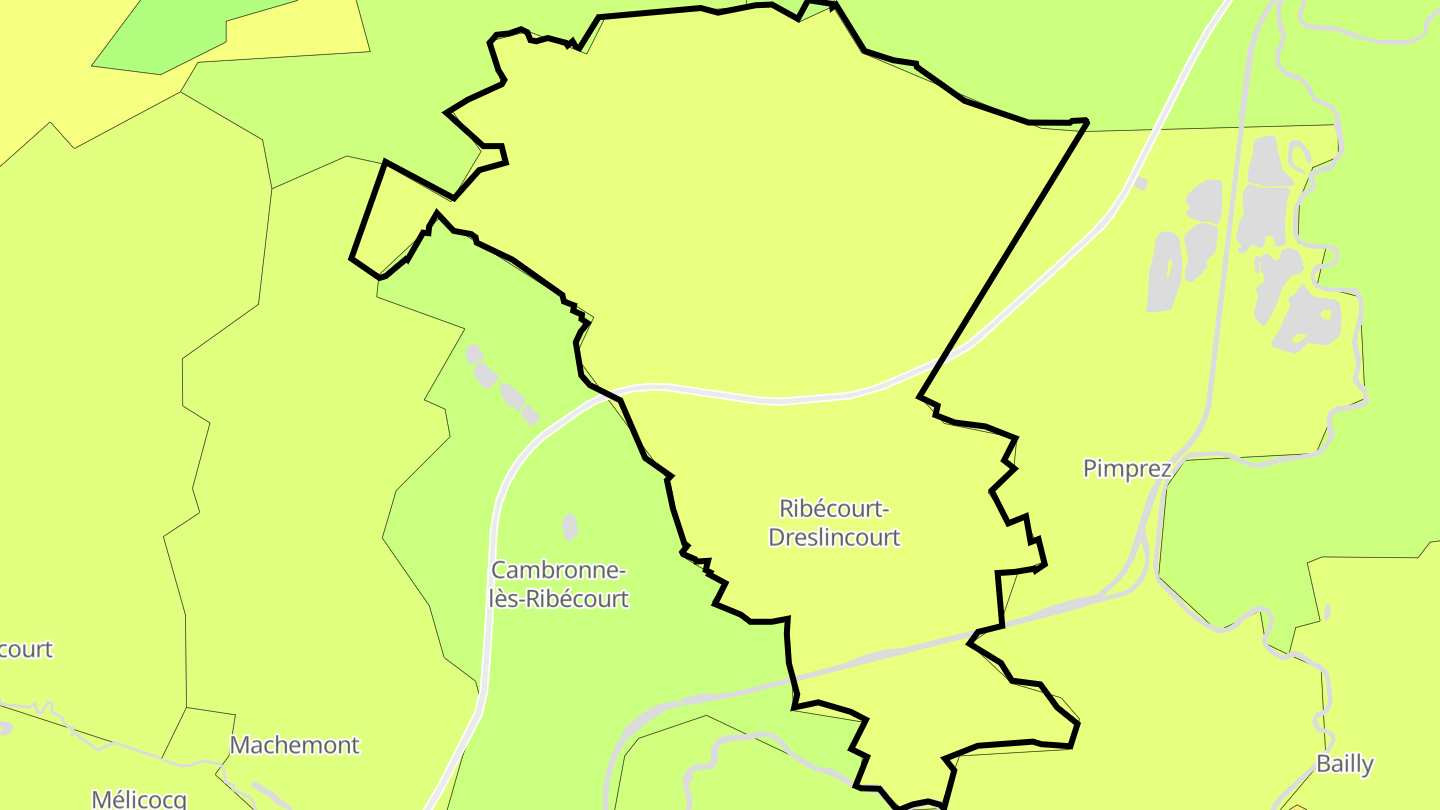 Carte des prix de l'immobilier Ribécourt-Dreslincourt