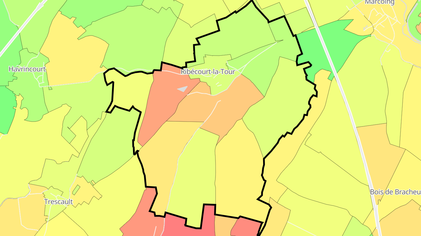 Carte des prix de l'immobilier Ribécourt-la-Tour