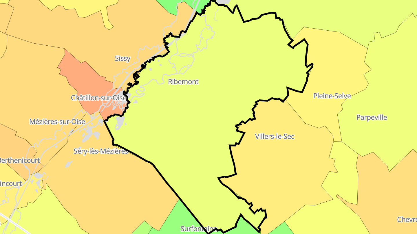 Carte des prix de l'immobilier Ribemont