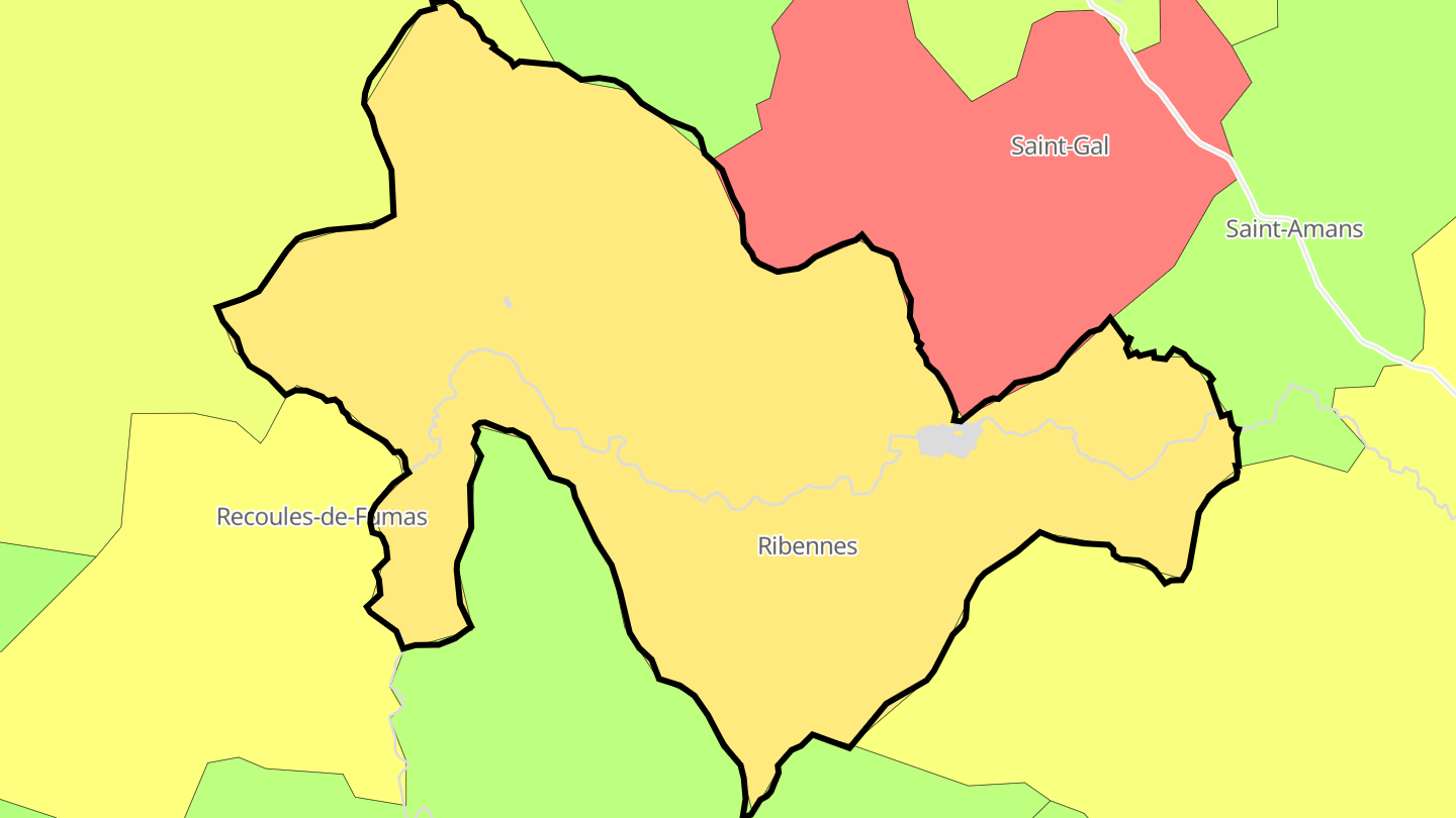 Carte des prix de l'immobilier Ribennes