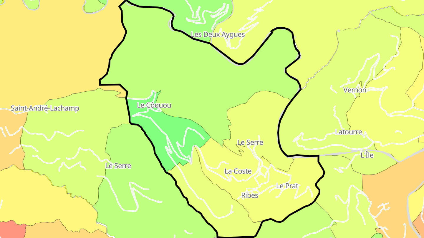 Carte des prix de l'immobilier Ribes