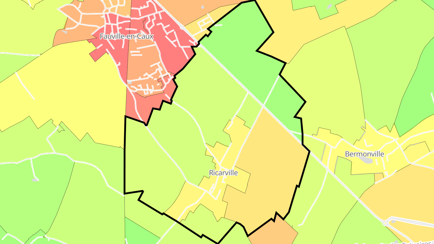 Carte des prix de l'immobilier Ricarville
