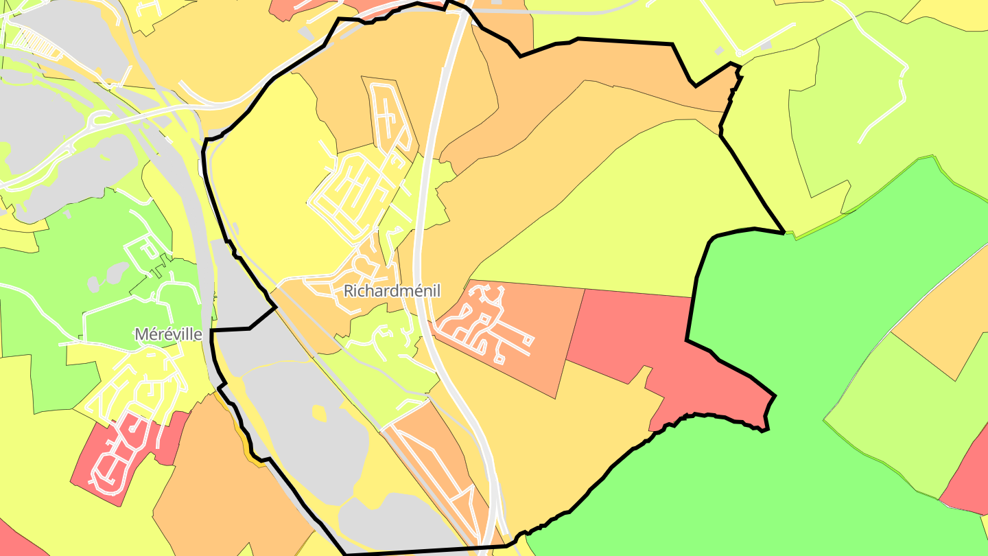 Carte des prix de l'immobilier Richardménil