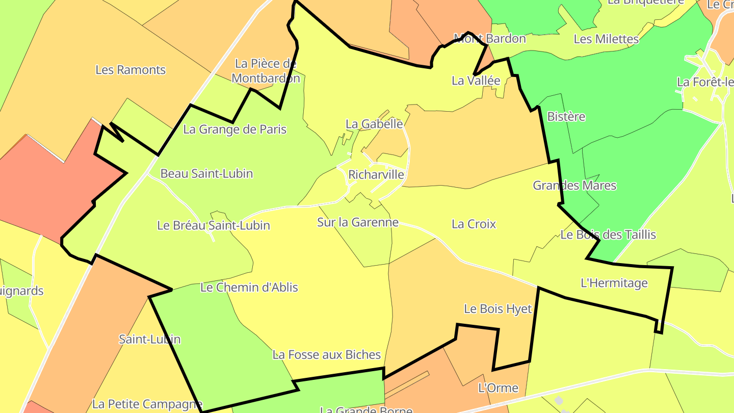Carte des prix de l'immobilier Richarville
