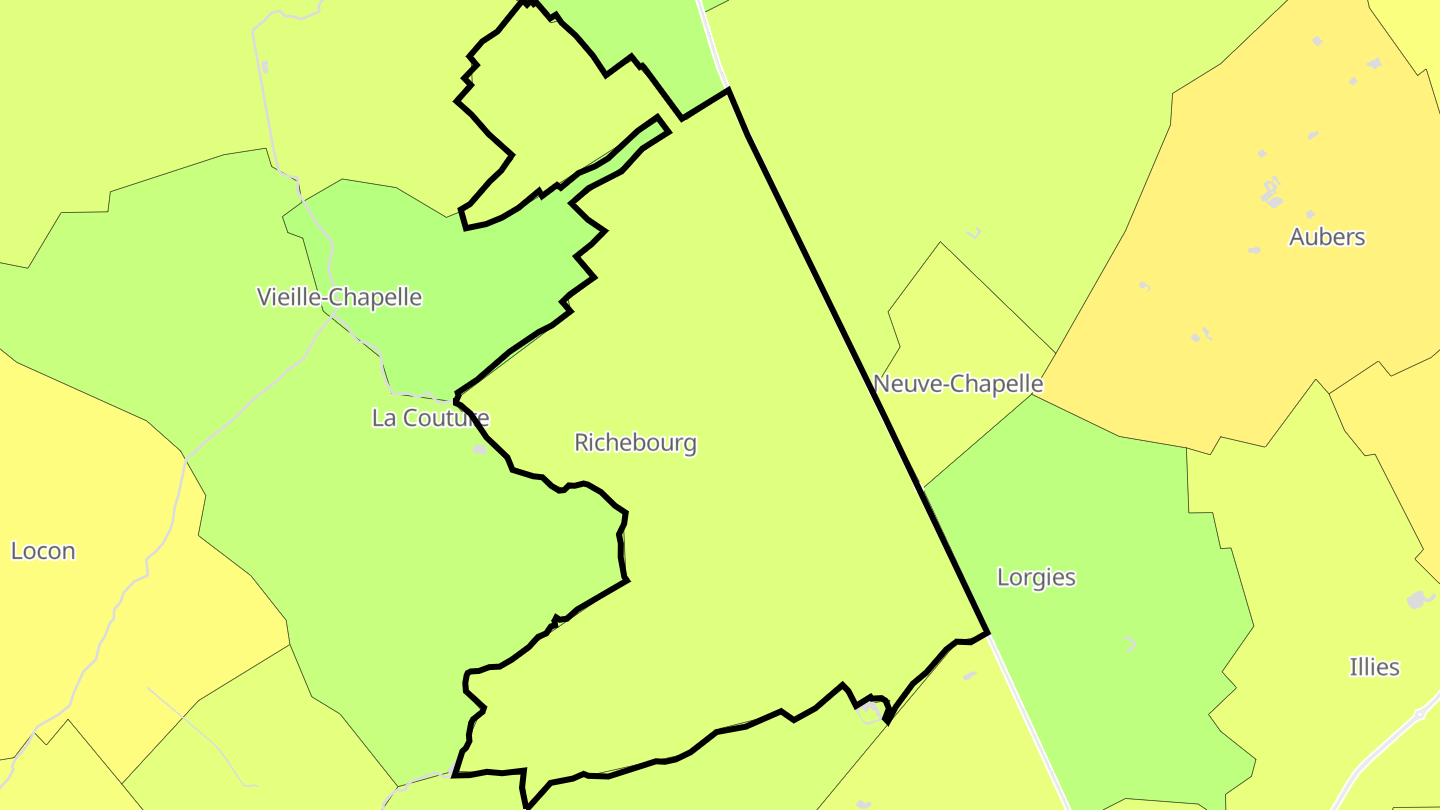 Carte des prix de l'immobilier Richebourg