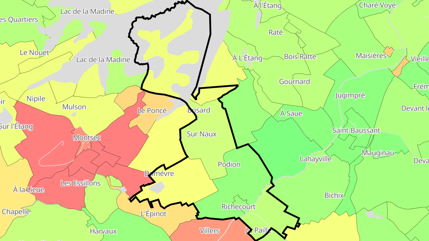 Carte des prix de l'immobilier Richecourt