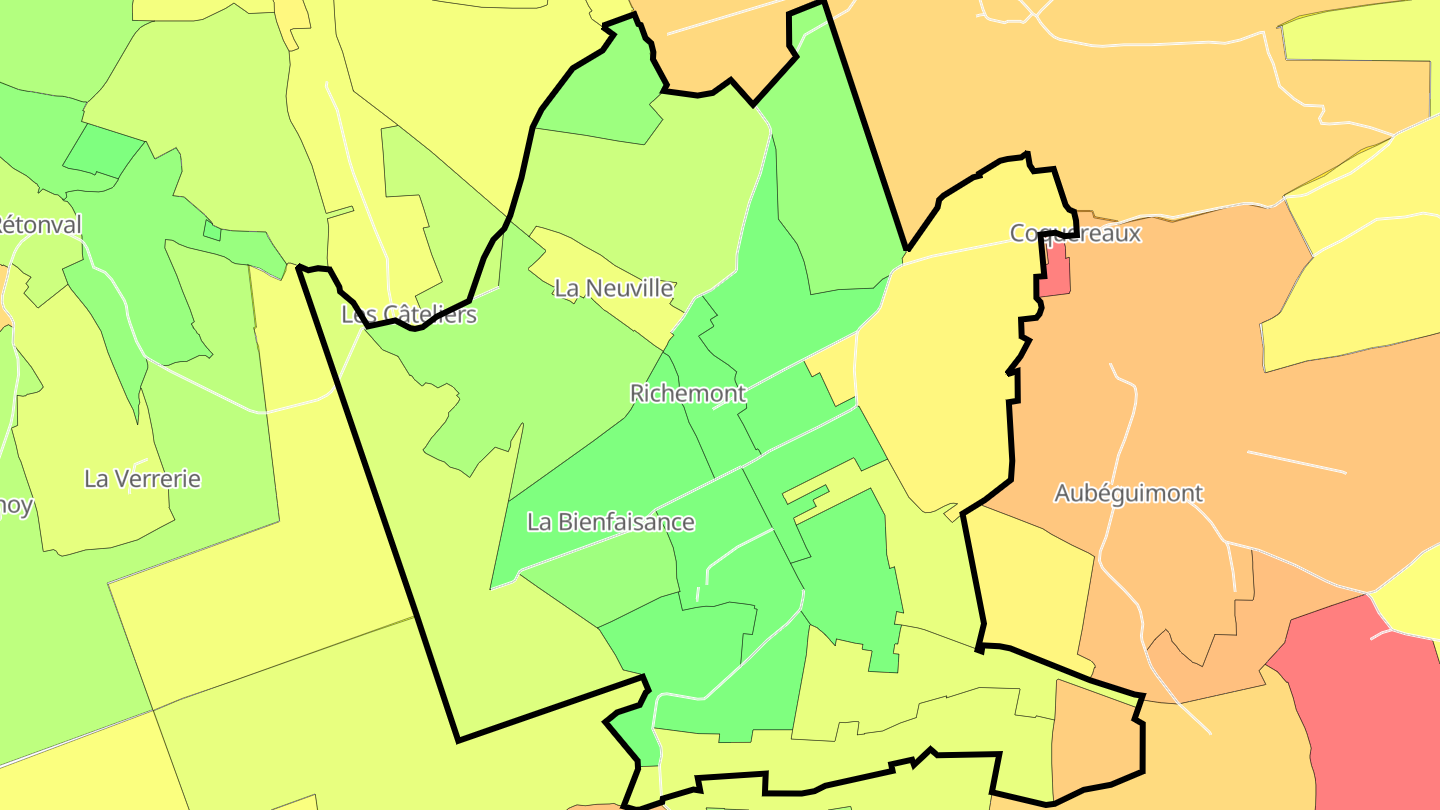 Carte des prix de l'immobilier Richemont