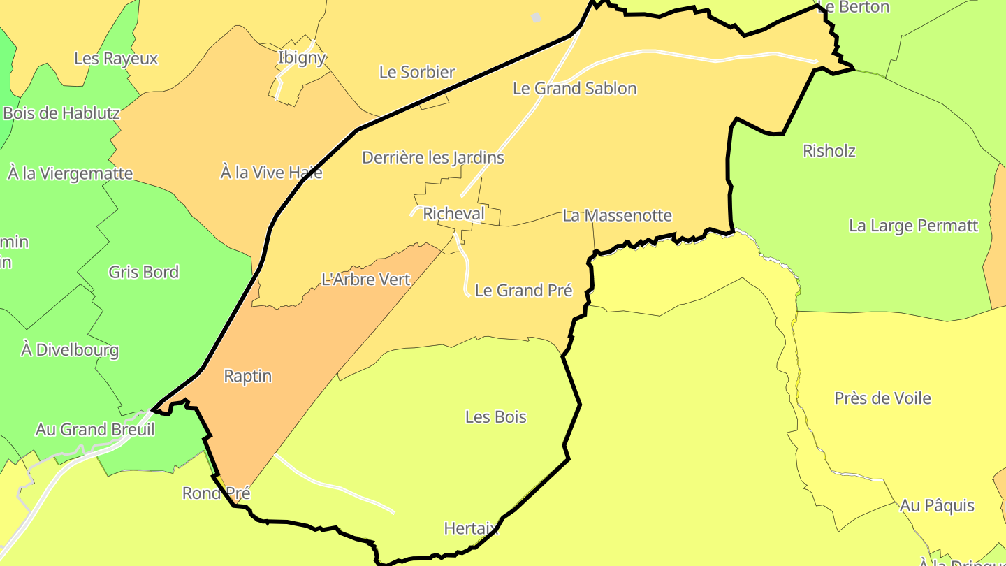 Carte des prix de l'immobilier Richeval