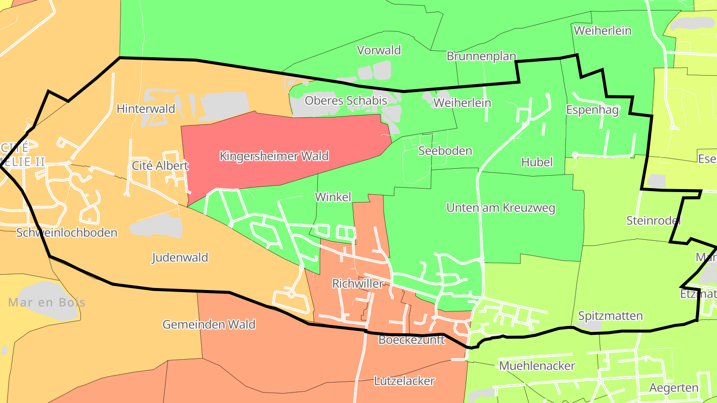 Carte des prix de l'immobilier Richwiller