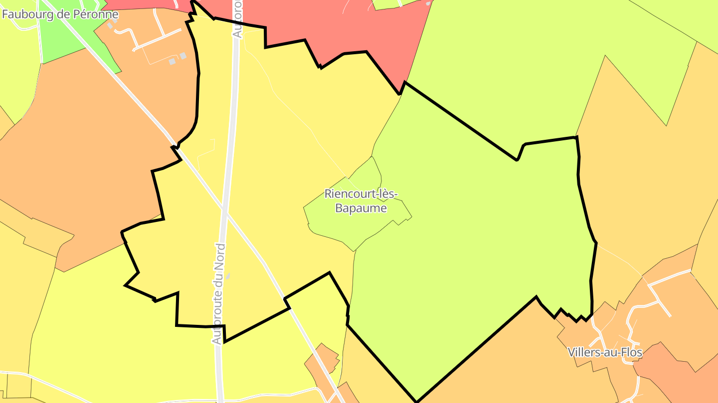 Carte des prix de l'immobilier Riencourt-lès-Bapaume