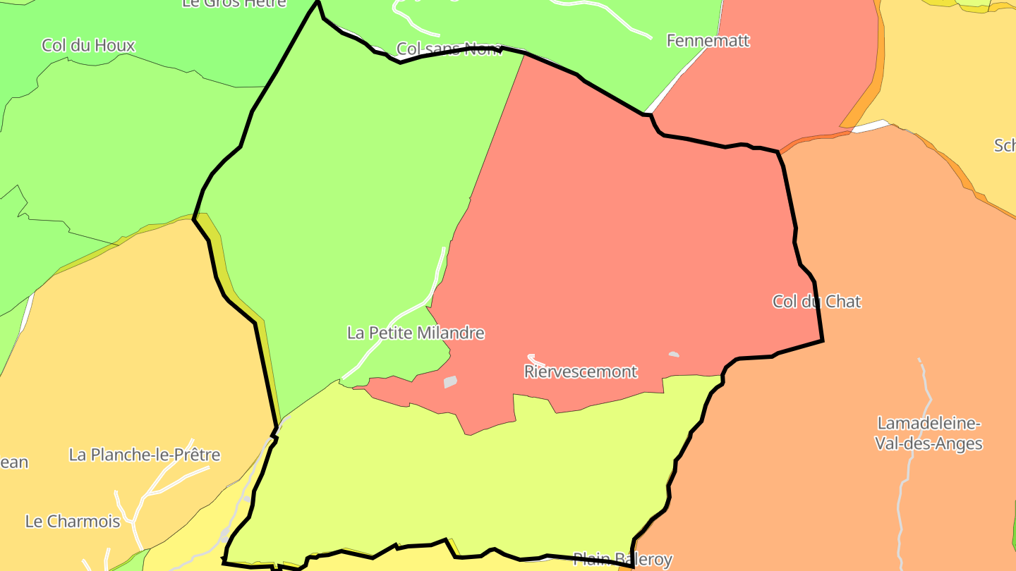 Carte des prix de l'immobilier Riervescemont