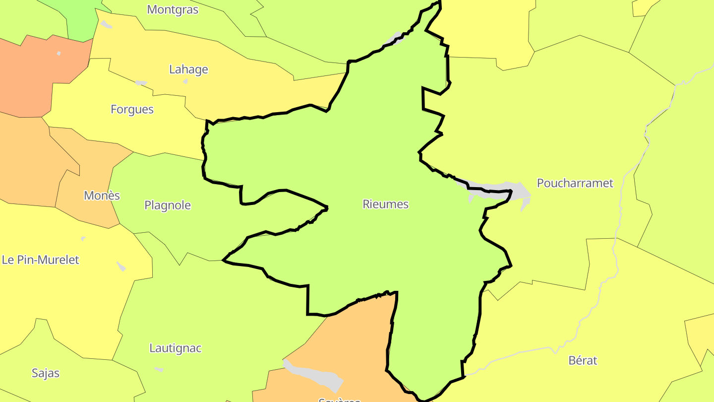 Carte des prix de l'immobilier Rieumes