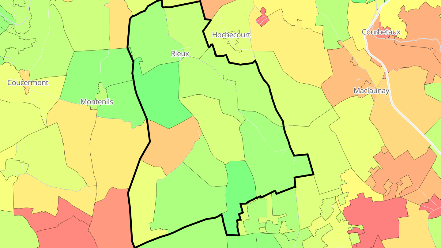 Carte des prix de l'immobilier Rieux