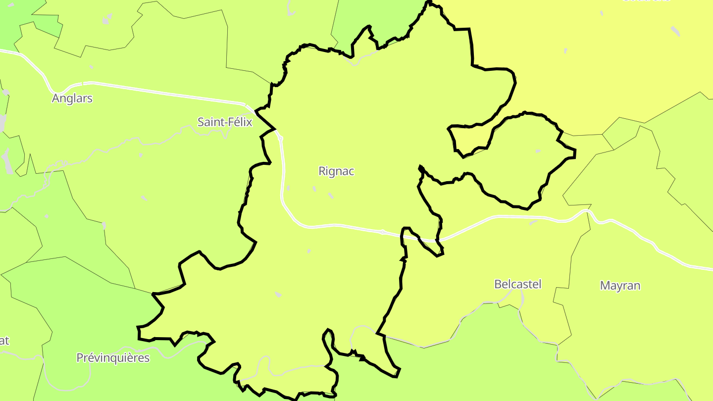 Carte des prix de l'immobilier Rignac