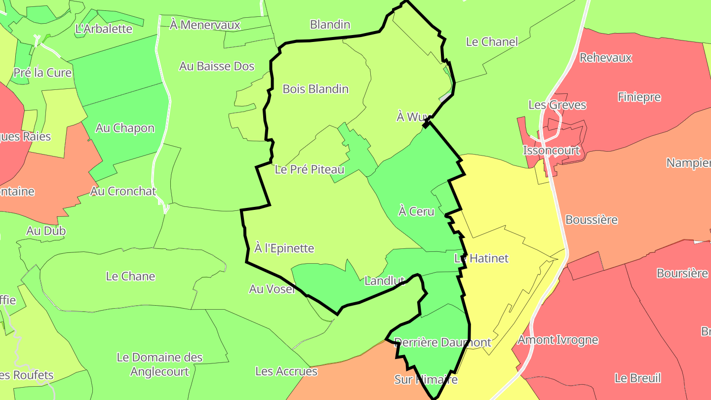 Carte des prix de l'immobilier Rignaucourt